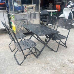 Bộ Bàn Ghế Cafe Sắt Màu Đen Cũ