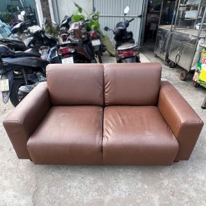 Bộ Sofa Da Nâu Cũ Kèm Bàn (Nhiều Size)