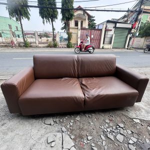 Bộ Sofa Da Nâu Cũ Kèm Bàn (Nhiều Size)