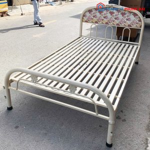 Giường Sắt 1m Bọc Nệm Đầu Giường Cũ