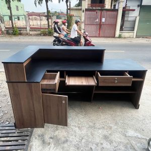 Quầy Lễ Tân Gỗ MDF 2m Góc L Nhiều Ngăn Cũ