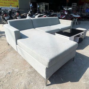 Sofa Góc L 2m4 Kèm Bàn Màu Xám Cũ
