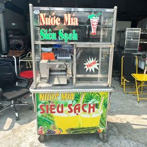 Xe Nước Mía Inox 90cm Siêu Sạch Kèm Máy Ép Mía Cũ