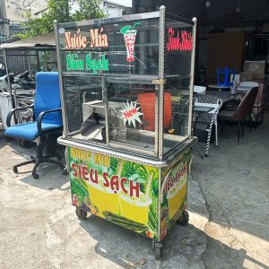 Xe Nước Mía Inox 90cm Siêu Sạch Kèm Máy Ép Mía Cũ