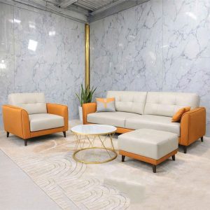 Bộ Sofa Bọc Da 3 Món Mới 99% (Nhiều Màu)