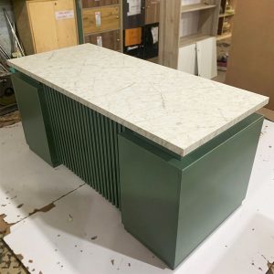 Bàn Giám Đốc Gỗ MDF 1m6 Màu Xanh Rêu Mới 99%