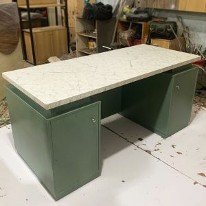 Bàn Giám Đốc Gỗ MDF 1m6 Màu Xanh Rêu Mới 99%