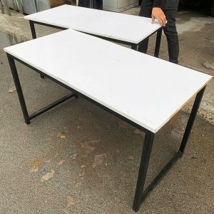 Bàn Làm Việc 1m2 Chân Sắt Mặt Gỗ Trắng Cũ