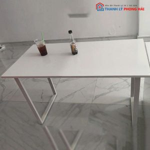 Bàn Làm Việc 1m2 Chân Sắt Mặt Gỗ Trắng Cũ (Nhiều Màu)
