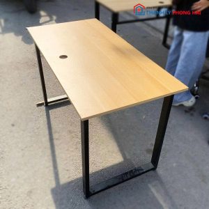 Bàn Làm Việc 1m2 Chân Sắt Mặt Gỗ Trắng Cũ (Nhiều Màu)