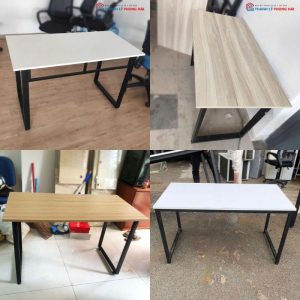 Bàn Làm Việc 1m2 Chân Sắt Mặt Gỗ Trắng Cũ (Nhiều Màu)