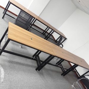 Bàn Làm Việc Chân Sắt 1m2 Mặt Gỗ MDF Cũ
