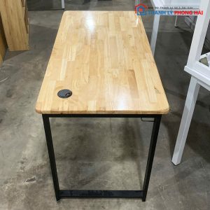 Bàn Làm Việc Mặt Gỗ Cao Su 1m2 Chân Sắt Chữ U Cũ