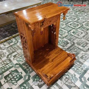Bàn Thờ Gỗ Xoan Chạm Khắc Đơn Giản Mới 99% (Nhiều Size)