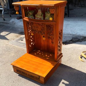 Bàn Thờ Ông Địa Gỗ Tự Nhiên Nhỏ Gọn Cũ