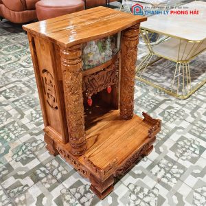 Bàn Thờ Ông Địa Gỗ Xoan Chạm Khắc Cổ Điển Mới 99% (Nhiều Size)