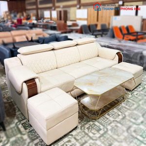 Băng Sofa 3 Chỗ Tay Ốp Gỗ Mới 99%