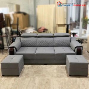 Băng Sofa 3 Chỗ Tay Ốp Gỗ Mới 99%