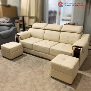 Băng Sofa 3 Chỗ Tay Ốp Gỗ Mới 99%