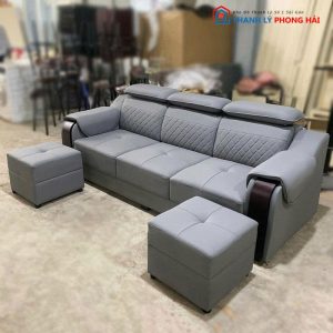 Băng Sofa 3 Chỗ Tay Ốp Gỗ Mới 99%