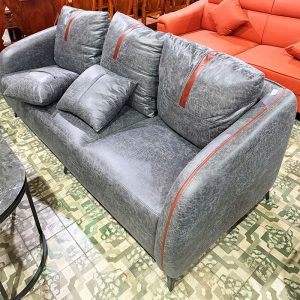 Băng Sofa Bọc Da Cao Cấp Kèm Đôn Tròn Mới 99%