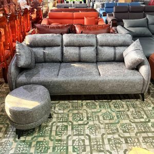 Băng Sofa Bọc Da Cao Cấp Kèm Đôn Tròn Mới 99%