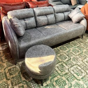 Băng Sofa Bọc Da Cao Cấp Kèm Đôn Tròn Mới 99%