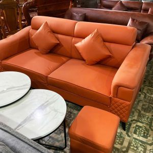 Băng Sofa Bọc Da Kèm Đôn Vuông Mới 99% (Nhiều Màu)