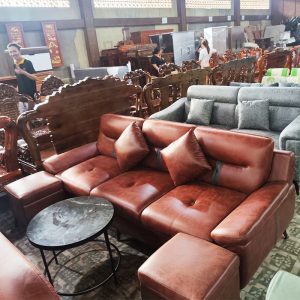 Băng Sofa Thuyền Bọc Da Cao Cấp Kèm Gối Mới 99%