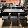 Bộ Bàn Ăn Gỗ 1m4 6 Ghế Bọc Da Cũ
