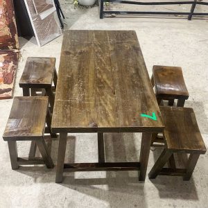Bộ Bàn Ăn Gỗ Tự Nhiên 1m Cũ