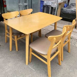Bộ Bàn Ăn Gỗ Tự Nhiên Kèm Ghế Mango Cũ