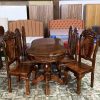Bộ Bàn Ăn Gỗ Tự Nhiên Mặt Oval Kèm 6 Ghế Mới 99%