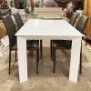 Bộ Bàn Ăn Hiện Đại 1m4 Kèm Ghế Bọc Da Nâu Cũ