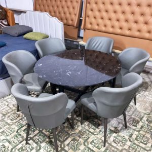 Bộ Bàn Ăn Tròn Mặt Đá Kèm Ghế Monet Mới 99% (Nhiều Size)