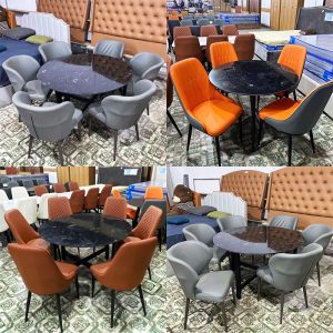 Bộ Bàn Ăn Tròn Mặt Đá Kèm Ghế Monet Mới 99% (Nhiều Size)