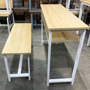 Bộ Bàn Ghế Học Sinh 1m1 Chân Sắt Cũ