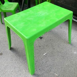 Bộ Bàn Ghế Nhựa Quán Ăn Màu Xanh Cũ