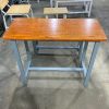 Bộ Bàn Học Chân Sắt 90cm Mặt Gỗ Cũ