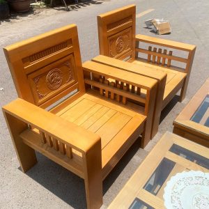 Bộ Salon Gỗ Tự Nhiên 5 Món Cổ Điển Cũ