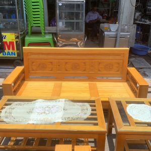 Bộ Salon Gỗ Tự Nhiên 5 Món Cổ Điển Cũ