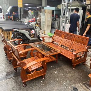 Bộ Salon Gỗ Xoan Đào Hoàng Anh Gia Lai Cũ