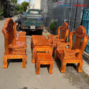 Bộ Salon Louis Hoàng Gia Tay 12 3 Tựa Mới 99% (Nhiều Màu)
