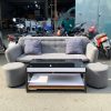 Bộ Sofa Màu Xám Cũ Kèm Bàn Và 2 Đôn