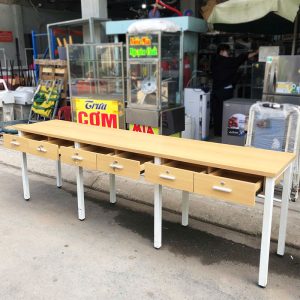 Cụm Bàn Làm Việc 2m4 Nhiều Ngăn Kéo Cũ