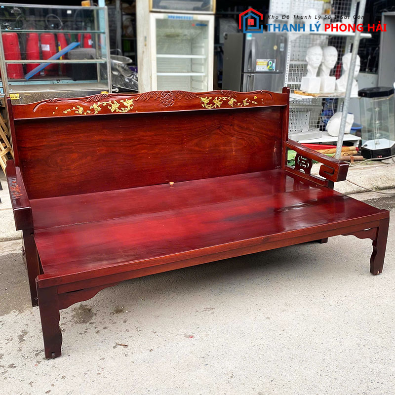 ghe-truong-ky-go-tu-nhien-3 Ghế Trường Kỷ Gỗ Tự Nhiên Gấp Thành Giường 1m Cũ