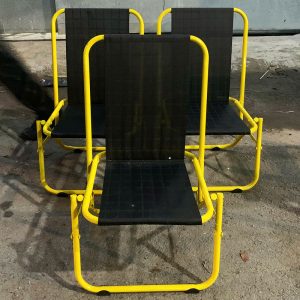 Ghế Xếp Lò Xo Khung Sắt Lưng Lưới Thấp Cũ