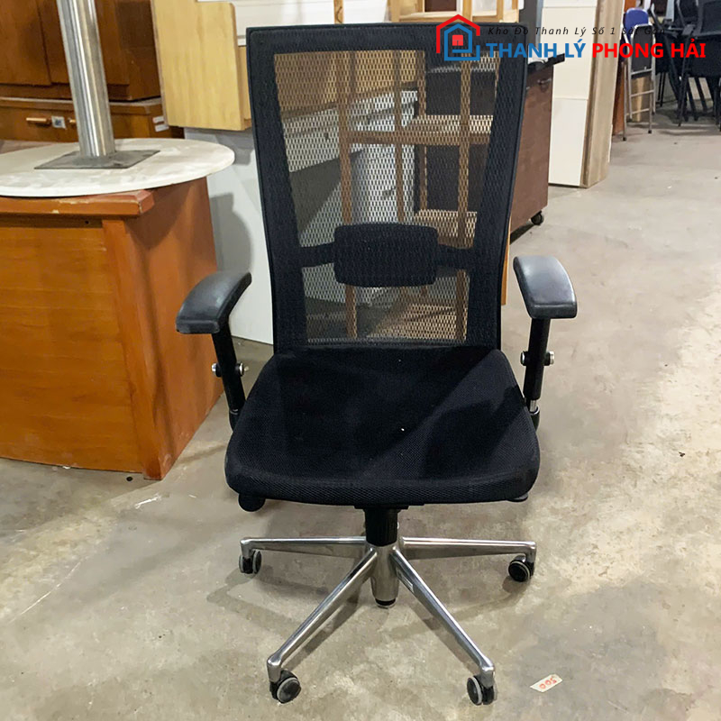 ghe-xoay-lung-luoi-tay-chu-t-lung-cao-cu-3 Ghế Xoay Lưng Lưới Tay Chữ T Lưng Cao Cũ