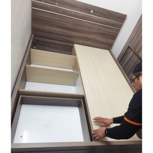 Giường Ngủ 1m6 Gỗ MDF Kèm 2 Hộc Kéo Cũ