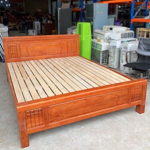 Giường Ngủ Gỗ Tự Nhiên 1m6 Chạm Khắc Sắc Nét Cũ
